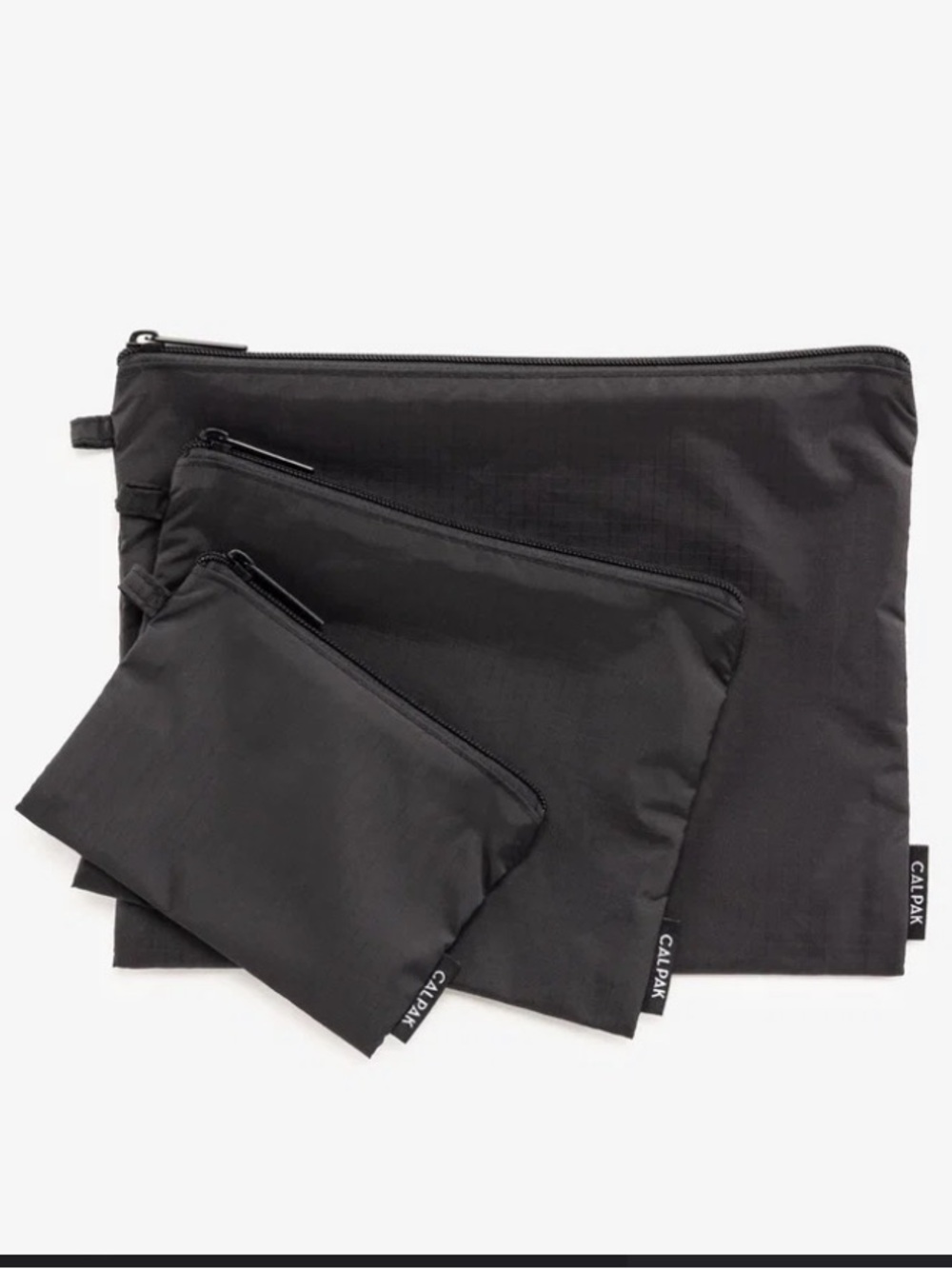 calpak compakt zippered pouches black